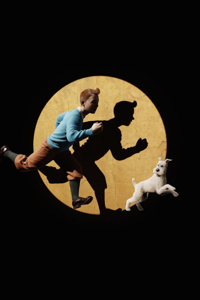 Tintin 3d Art Dark Illustration Android wallpaper