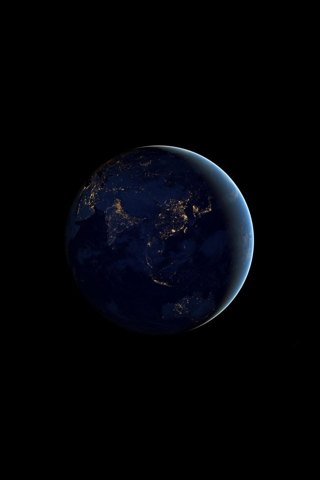 Asia At Night Earth Space Dark Android wallpaper