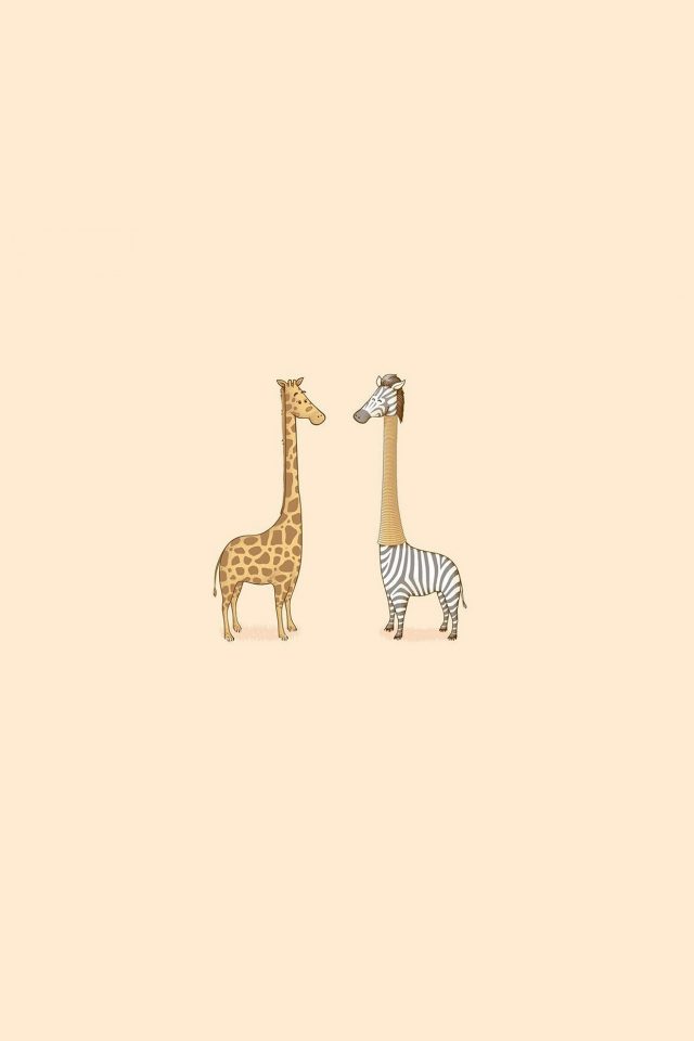 Cute Giraffe Yellow Animal Minimal Android wallpaper