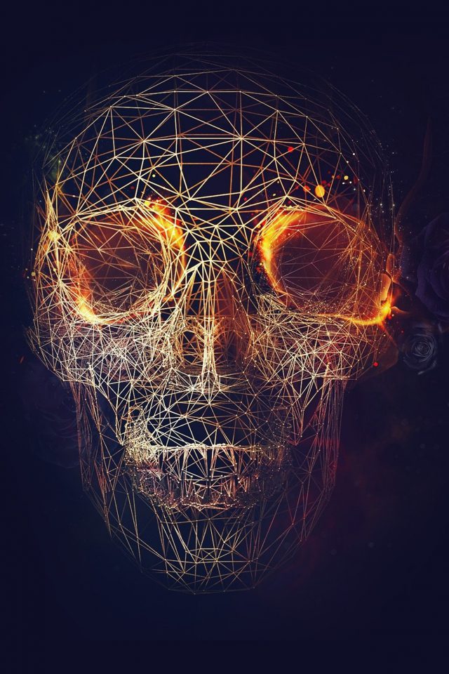 Digital Skull Dark Abstract Art Illustration Android wallpaper