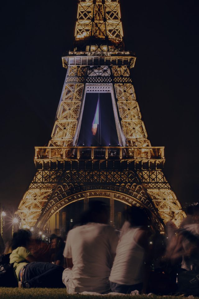Happy Paris Eiffel Tower France Tour Night City Darken Android wallpaper