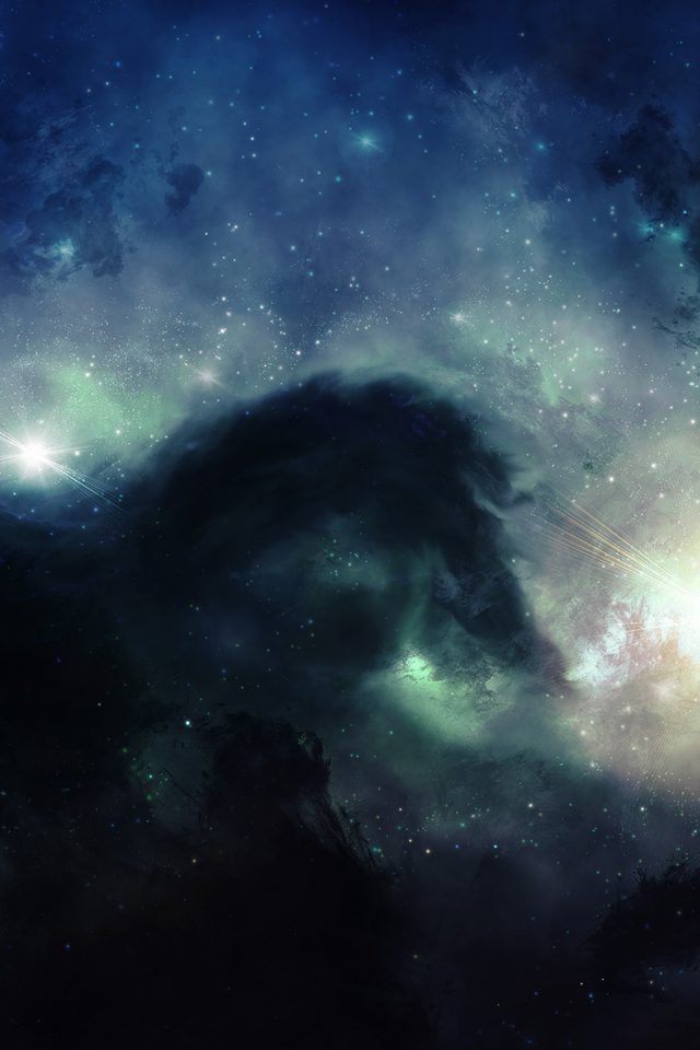Illuminating Space Blue Star Galaxy Art Android wallpaper