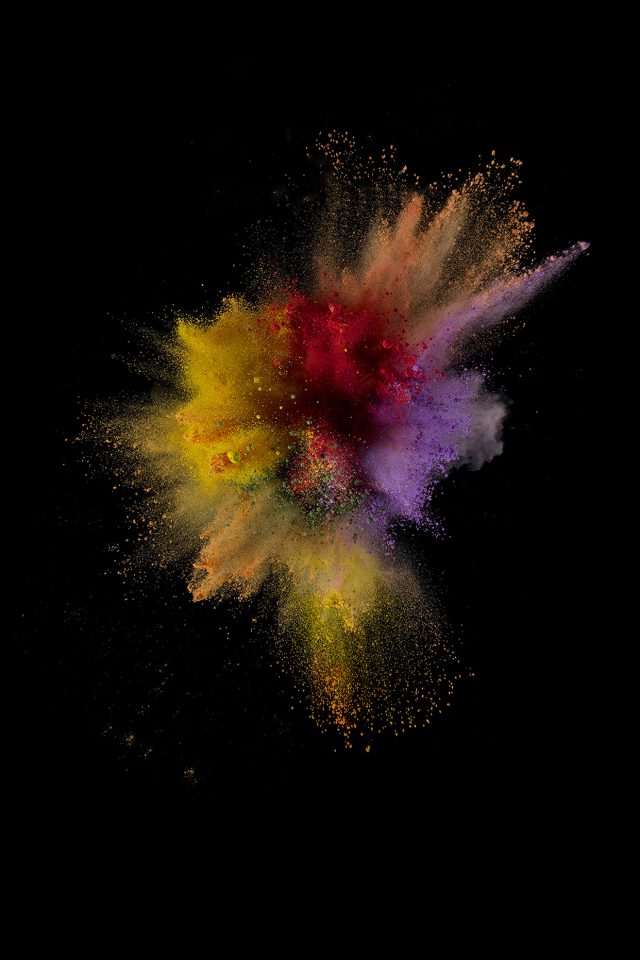 Ios9 Sparkle Color Red Yellow Apple Crayon Dark Android wallpaper