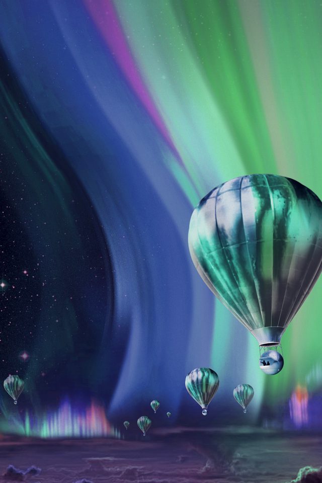 Jupiter Aurora Space Sky Art Illustration Blue Android wallpaper