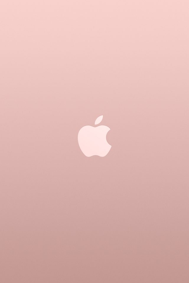 Logo Apple Pink Rose Gold White Minimal Illustration Art Android wallpaper