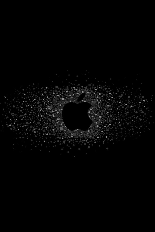 Logo Art Apple Rainbow Minimal Dark Android wallpaper