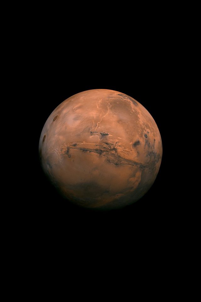 Mars Red Dark Minimal Art Space Planet Android wallpaper