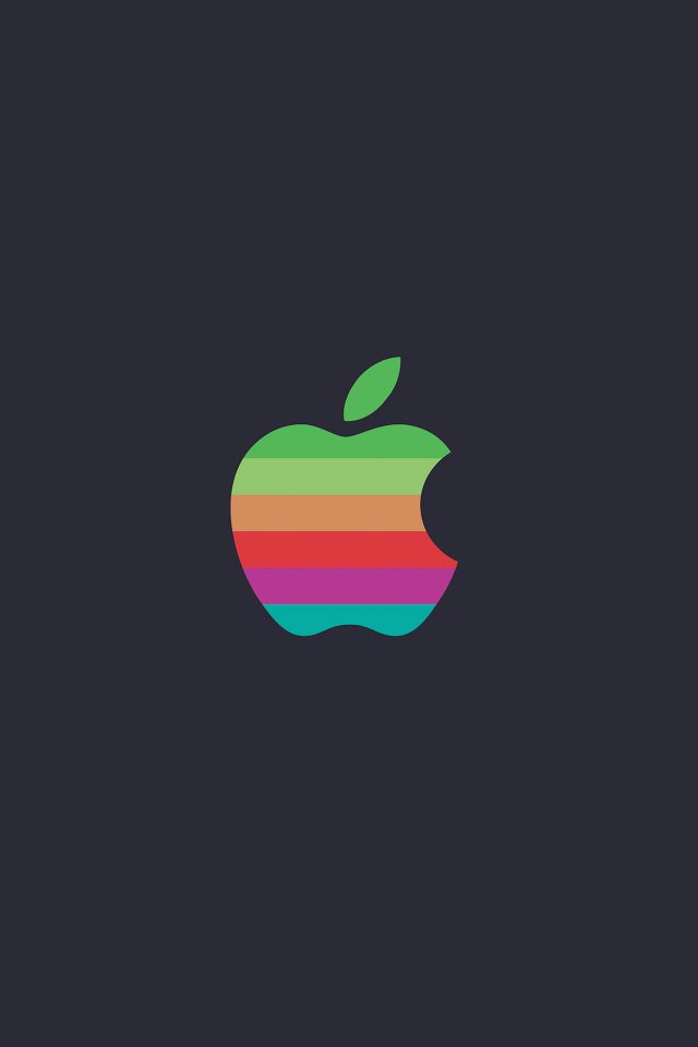 Minimal Logo Apple Color Dark Illustration Art Android wallpaper