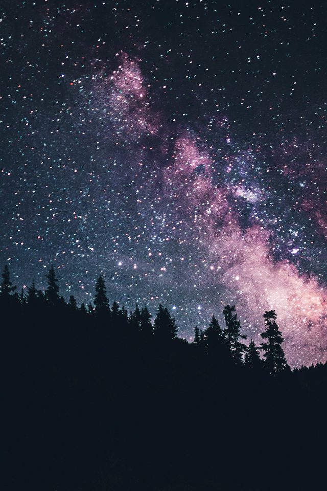 Night Sky Dark Green Space Milkyway Star Nature Android wallpaper