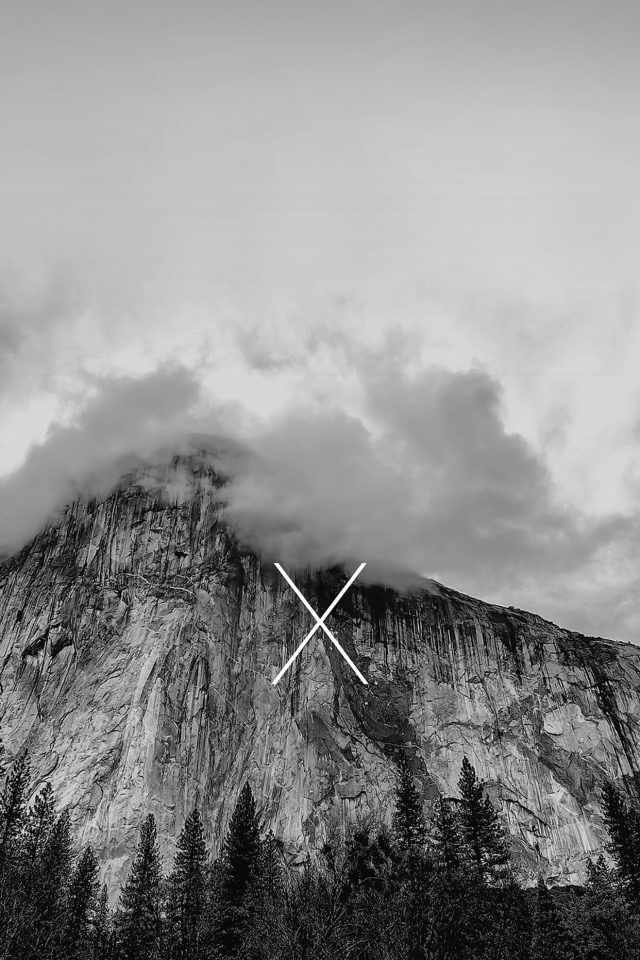 Os X Yosemite Mac Apple Black White Mountain Android wallpaper