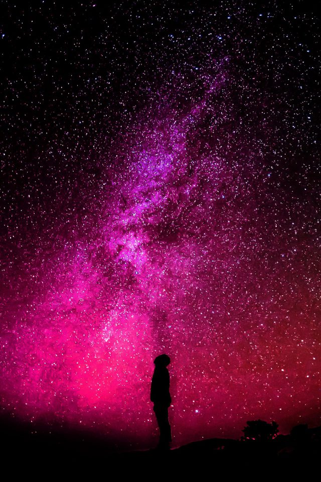Sky Galaxy Milkyway Space Night Red Android wallpaper