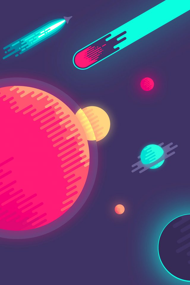 Space Minimal Art Illustration Android wallpaper