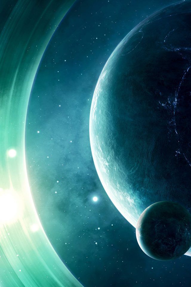 Space Odyssey Saturn Dark Art Nature Android wallpaper