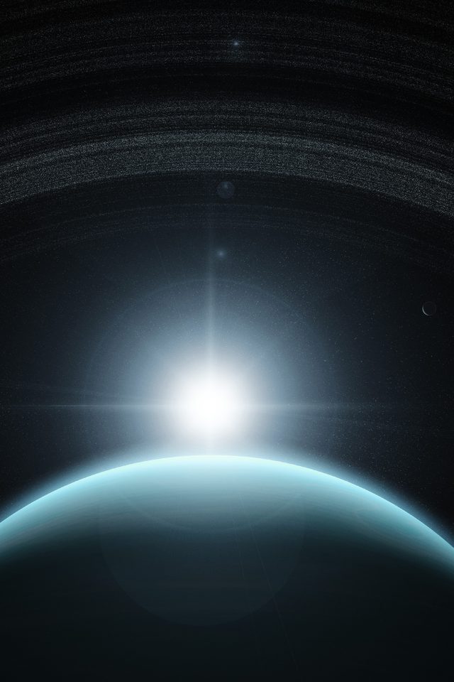 Space Planet Blue Interstellar Light Android wallpaper