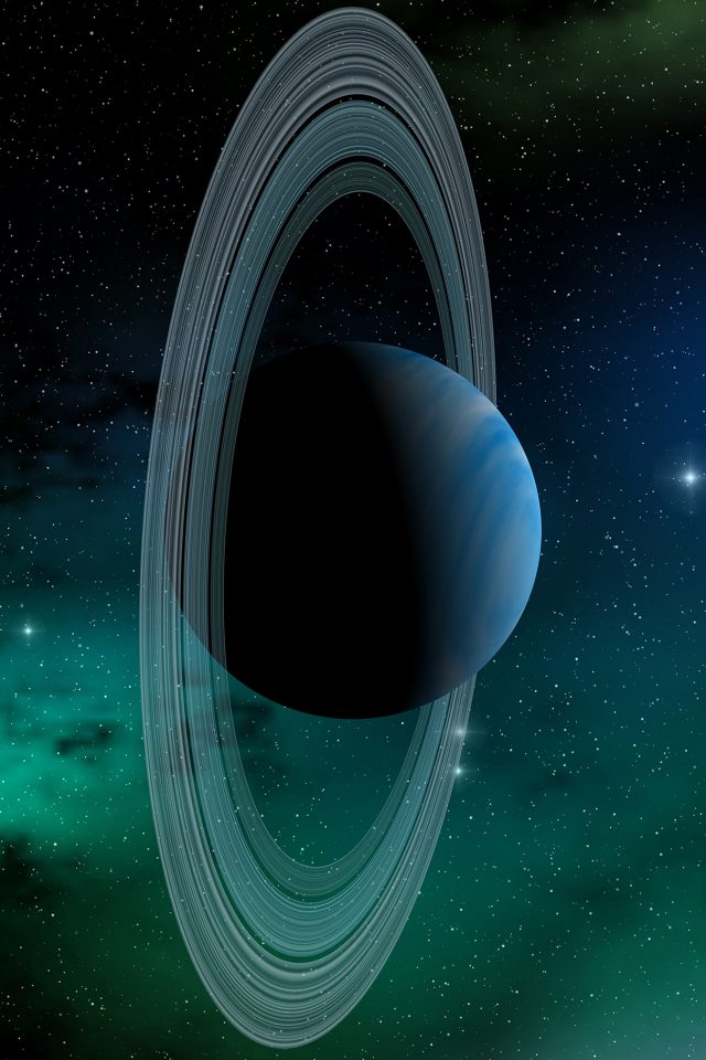 Space Planet Saturn Blue Star Art Illustration Android wallpaper