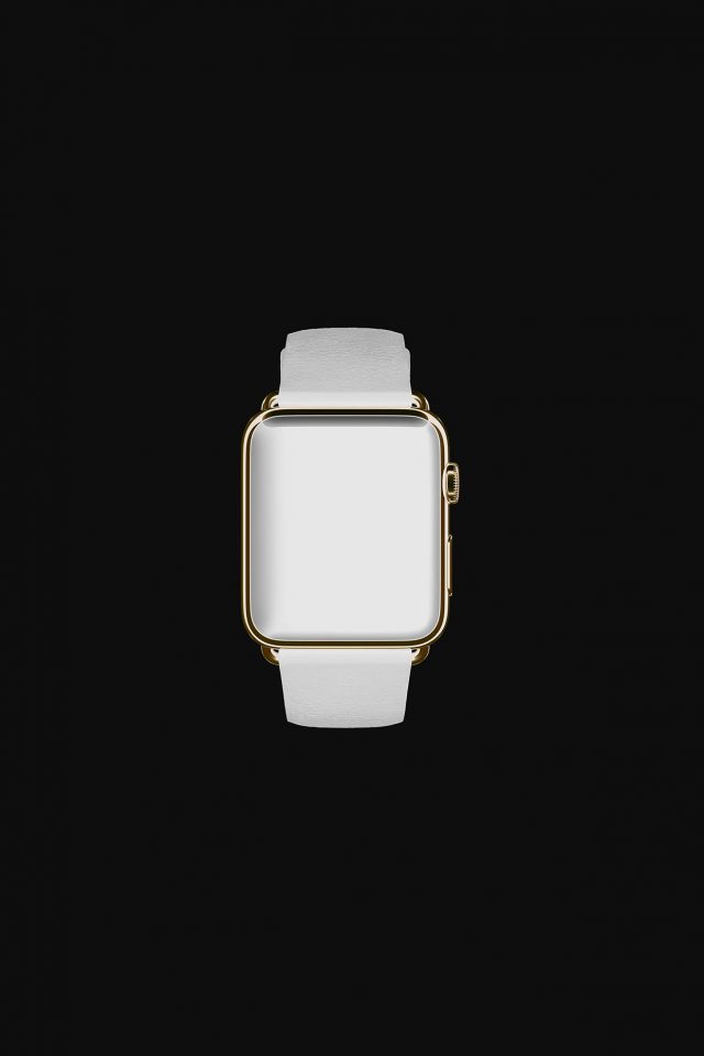 White Dark Apple Watch Simple Art Android wallpaper