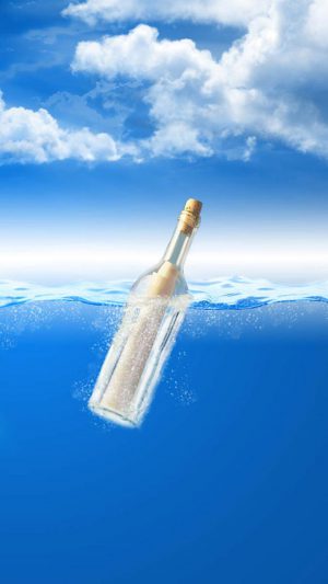 Bottle In Sea Android wallpaper