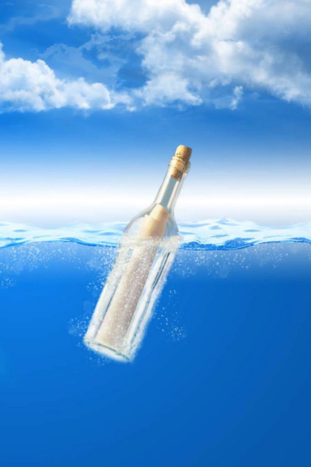 Bottle In Sea Android wallpaper