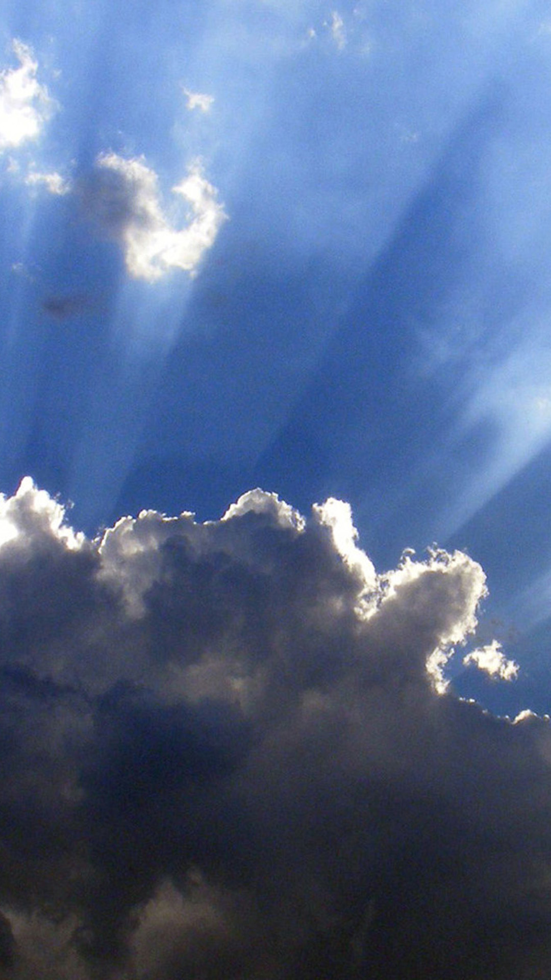 Clouds Sunrays Android wallpaper