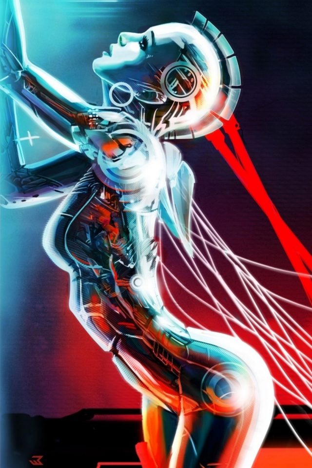 Girl Robot Art Android wallpaper