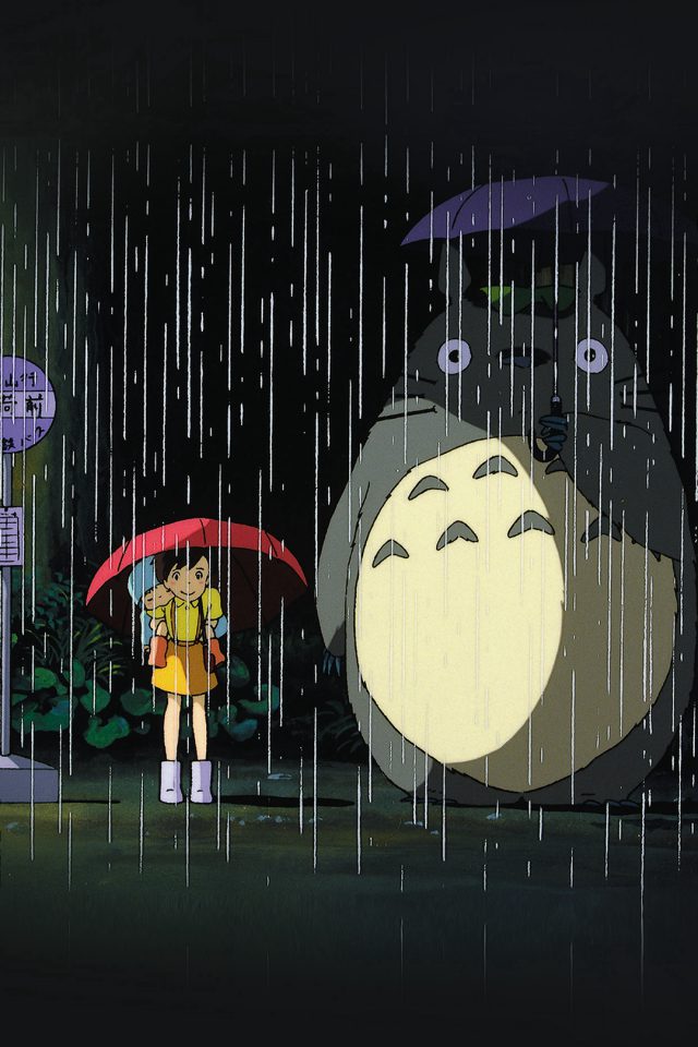 My Neighbor Totoro Art Illust Rain Anime Android wallpaper