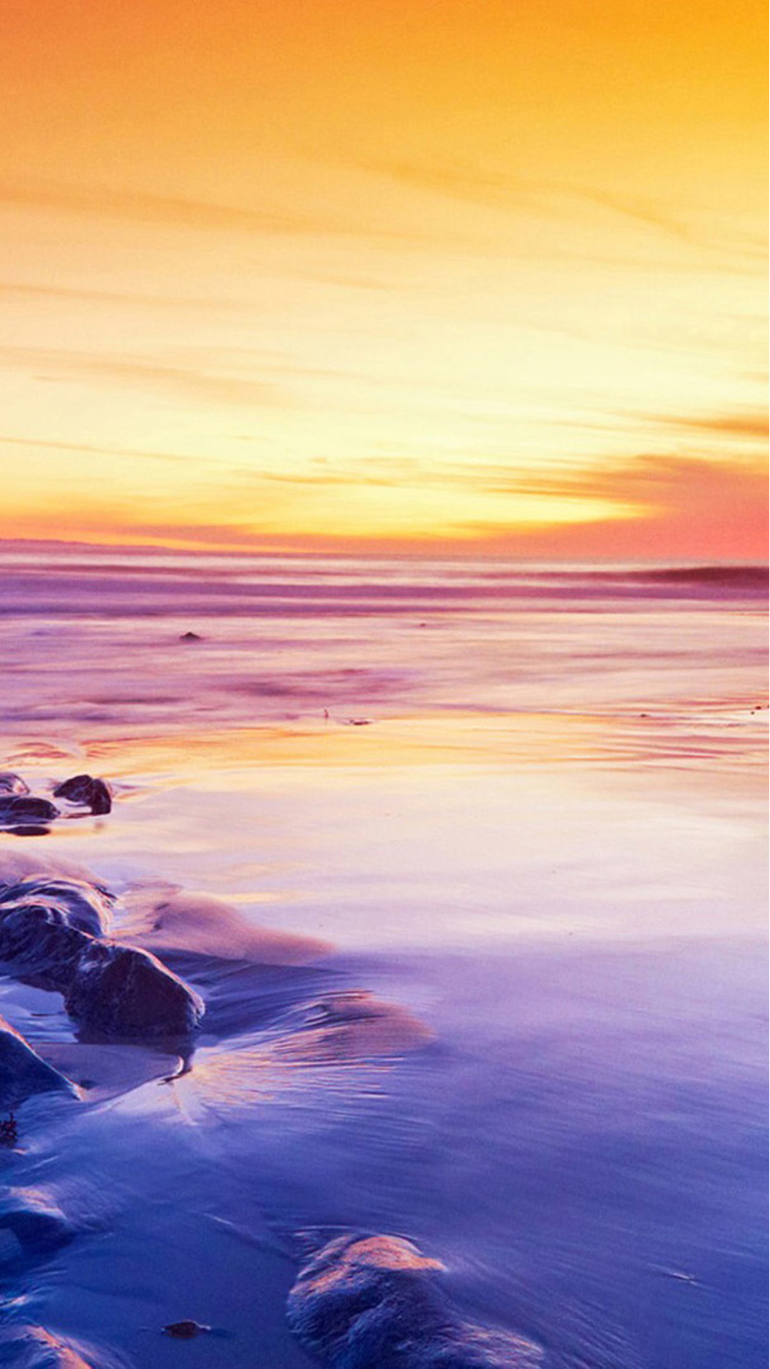 Sunset Beach Sea Android wallpaper