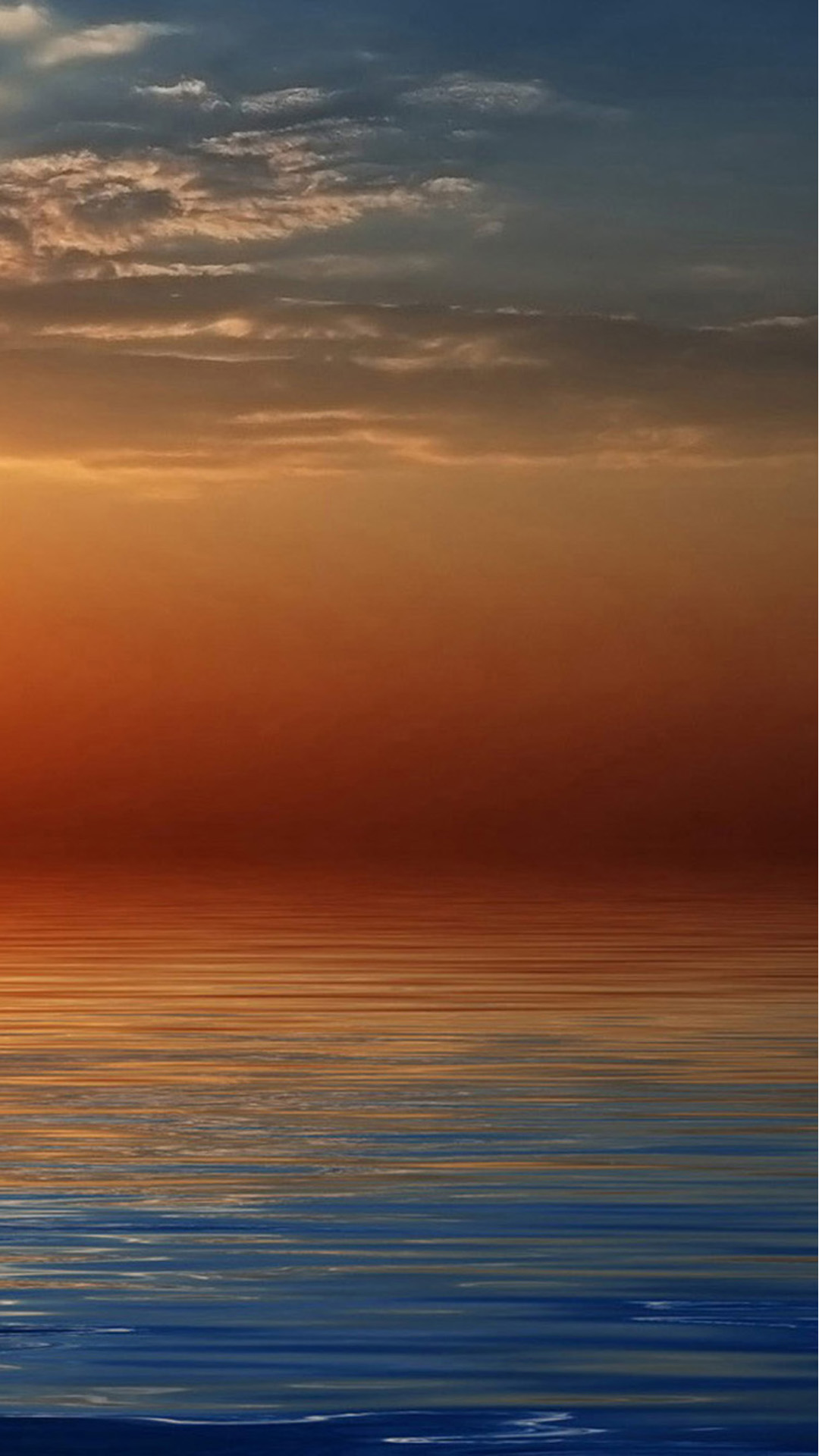 Beach Orange Sunset Android wallpaper