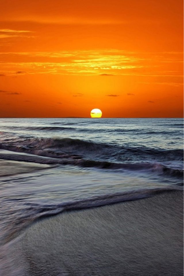 Sunset Beach Android wallpaper