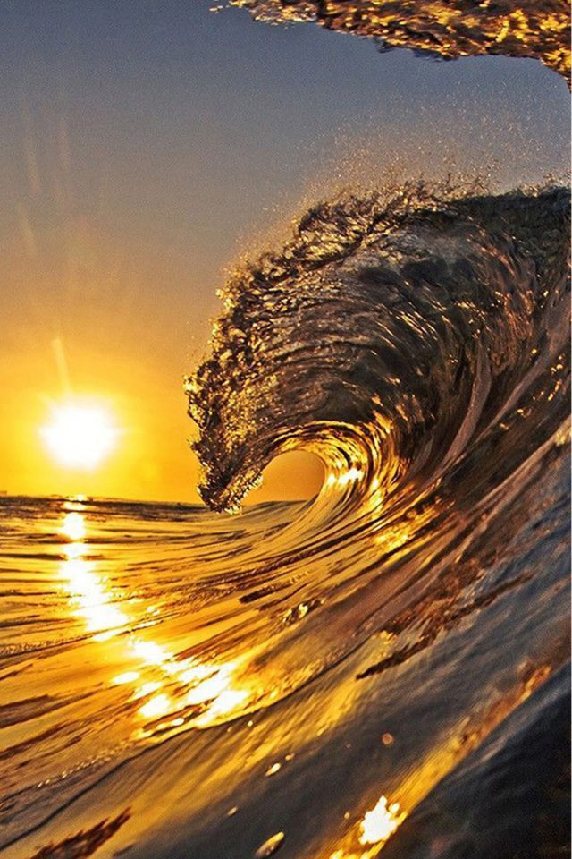Sunset Waves Android wallpaper