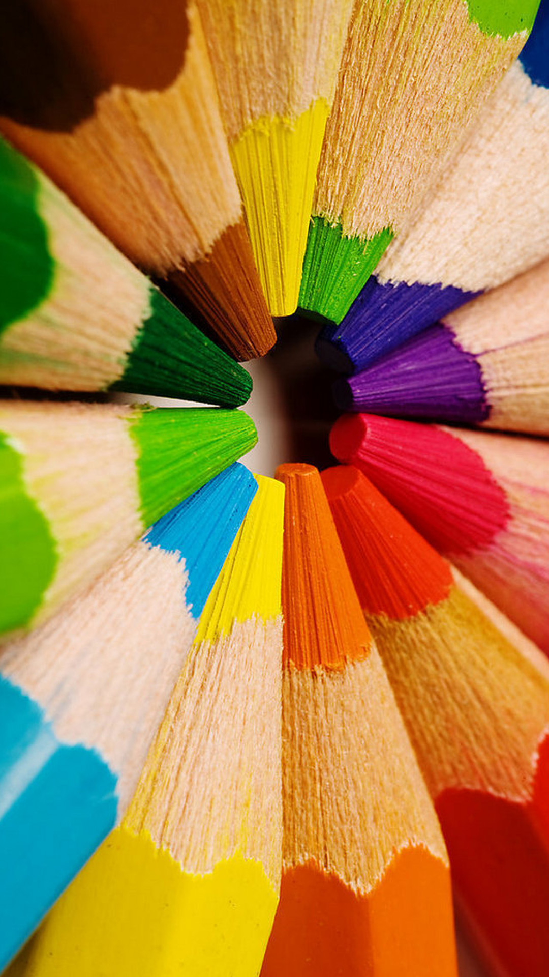 Colorful pencils-closeup Android wallpaper
