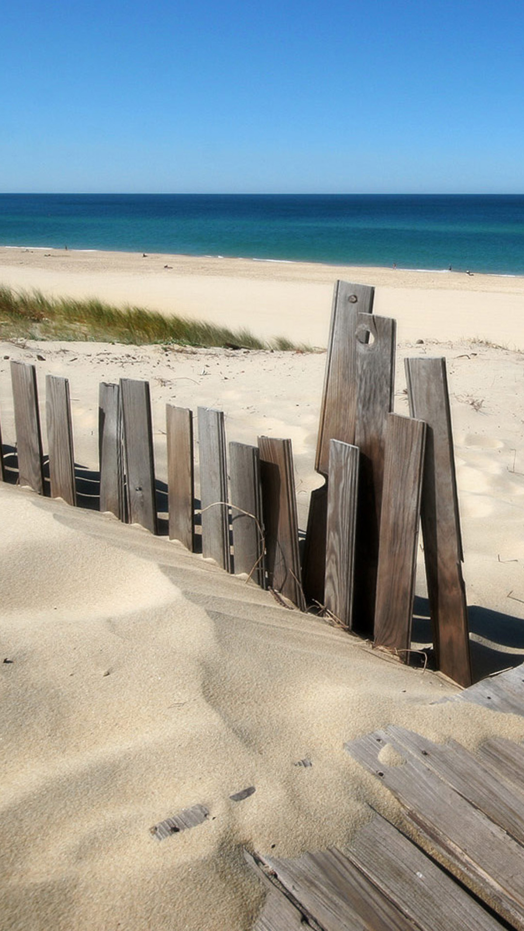 beach fence Android wallpaper