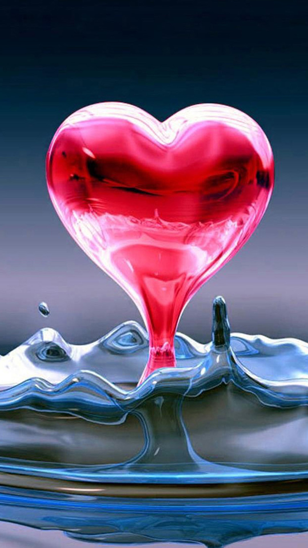 Water Drop Hearts Android wallpaper