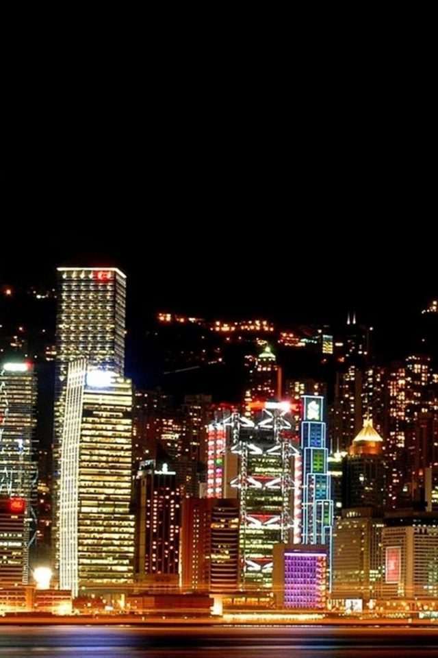 Hong Kong At Night 2 Android wallpaper