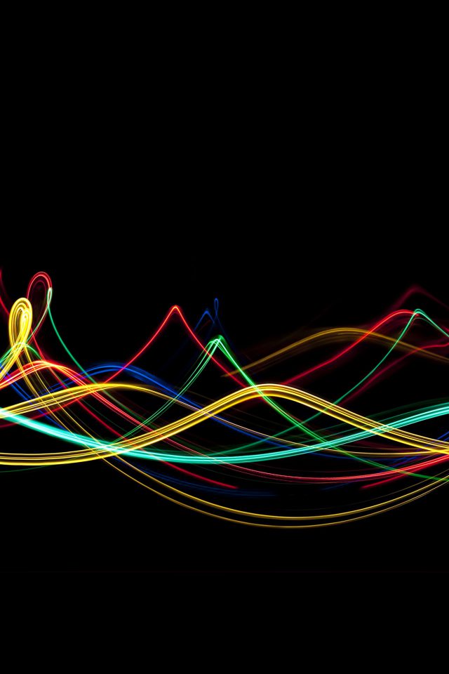 Abstract Curve Lines Rainbow Pattern Android wallpaper