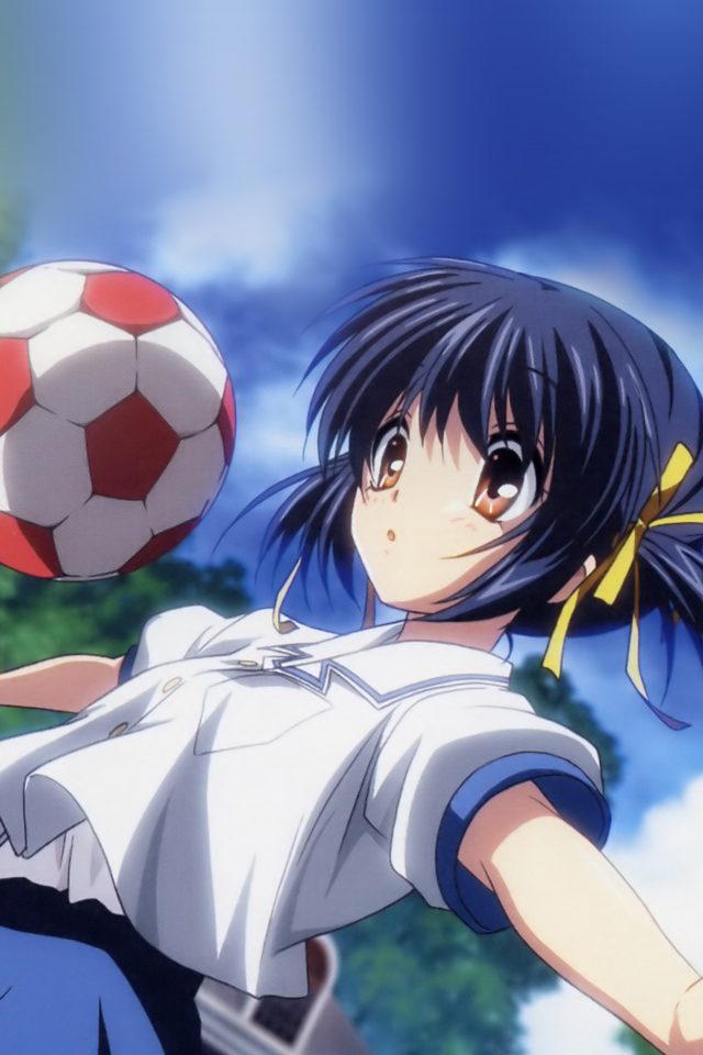 Anime Art Illustration Girl Football Cute Android wallpaper