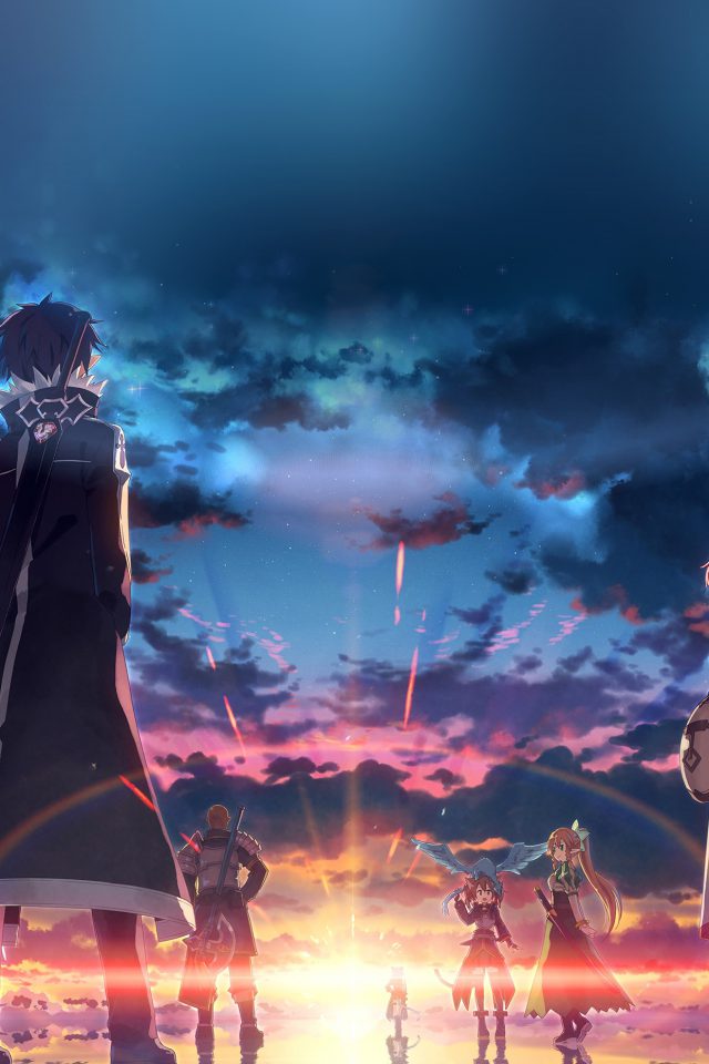 Anime Art Sunset Drawin Android wallpaper