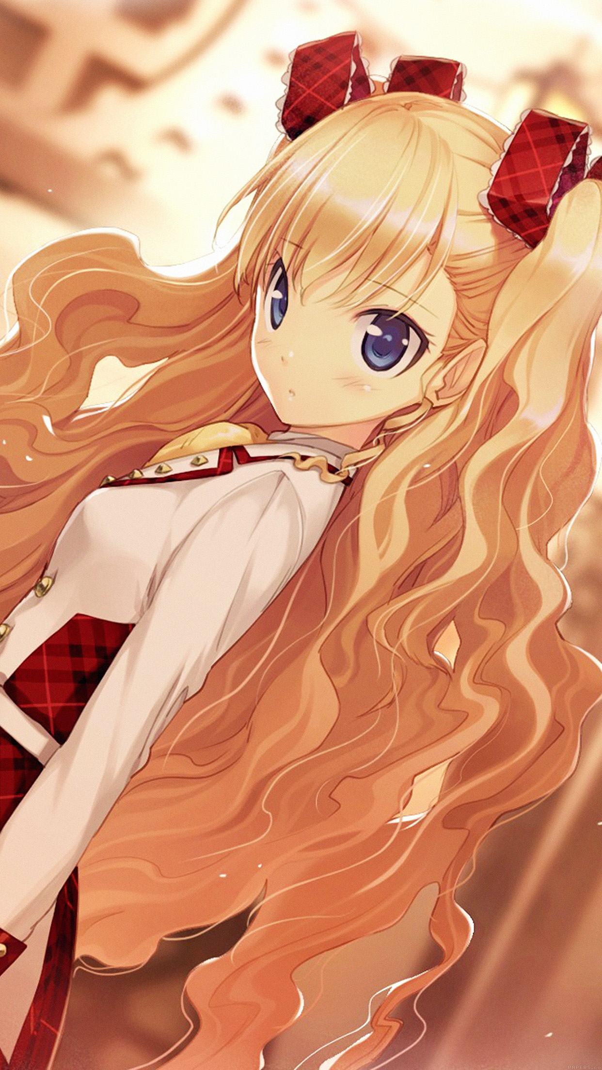 Anime Girl Blonde Illust Art Android wallpaper - Android ...