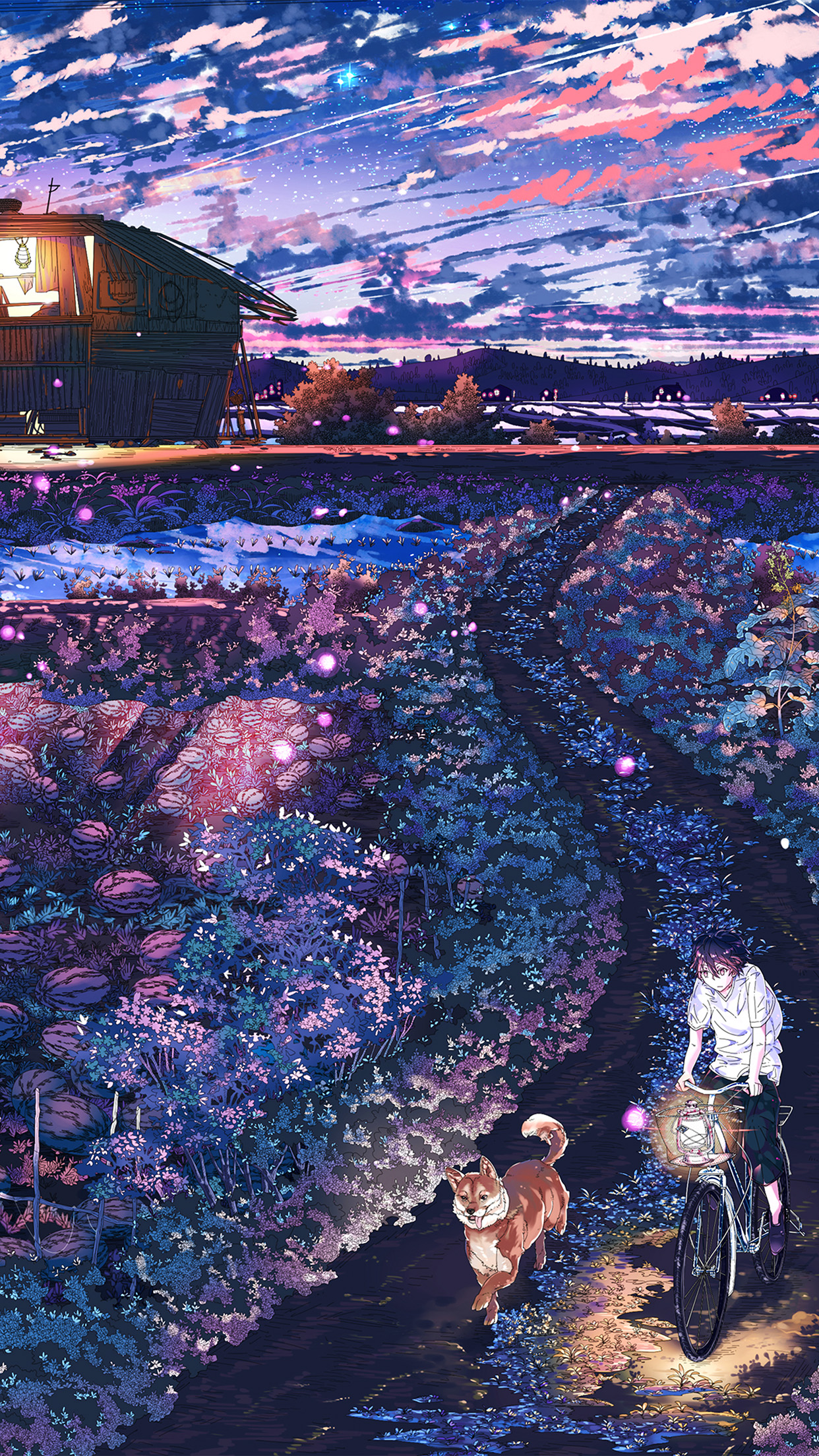 Anime Night Art Sunset Lovely Illustration Android wallpaper