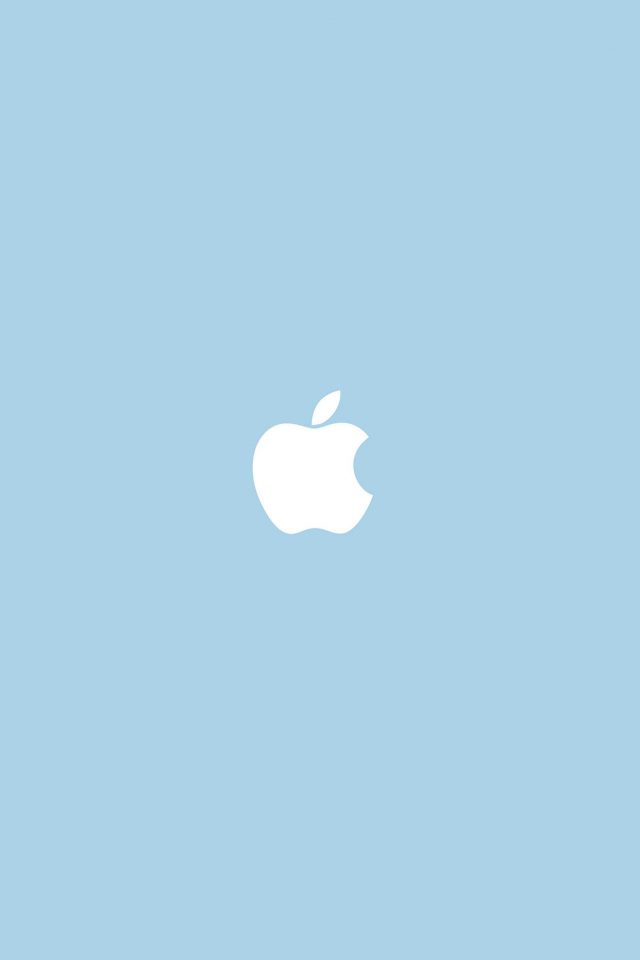 Apple Simple Logo Blue Minimal Android wallpaper