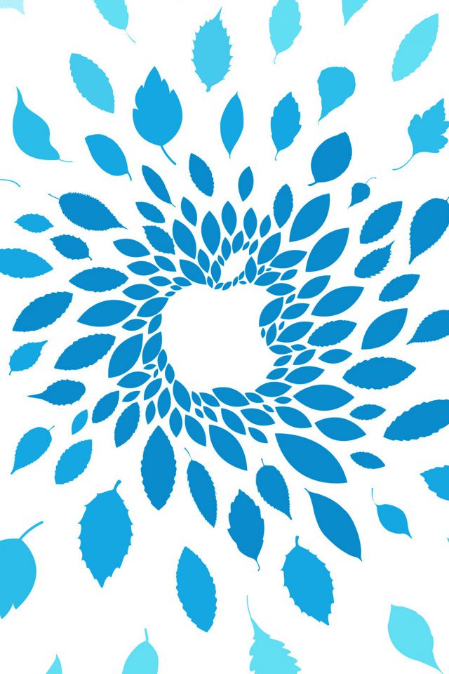 Apple Store Leafs Art Pattern Blue Android wallpaper