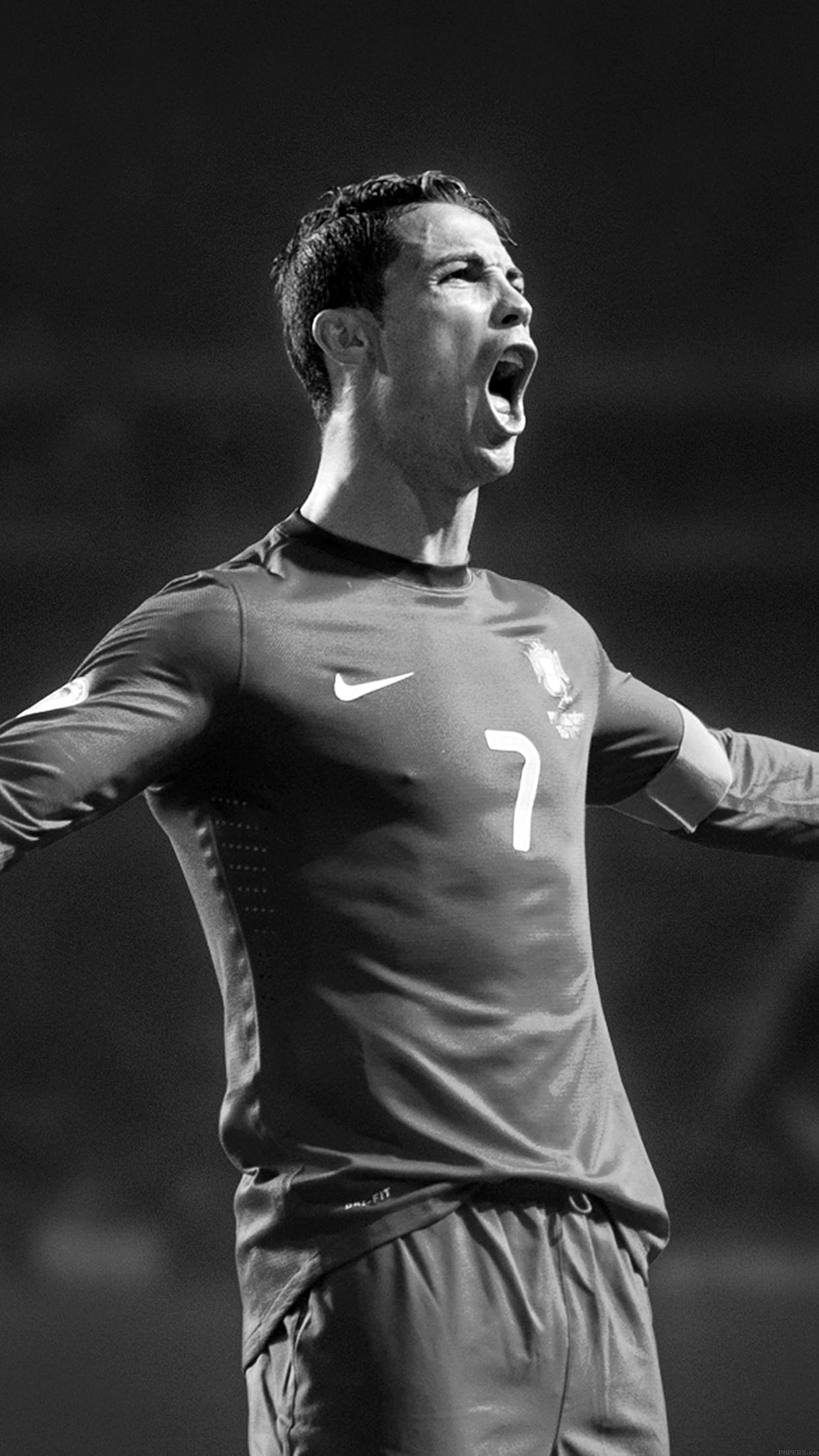 Christiano Ronaldo Roar Dark Face Sports Art Android wallpaper