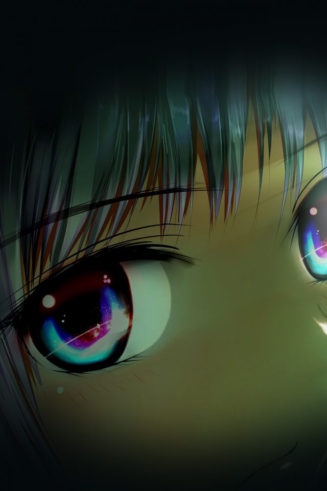 Eye Pure Girl Dark Anime Art Illust Android wallpaper