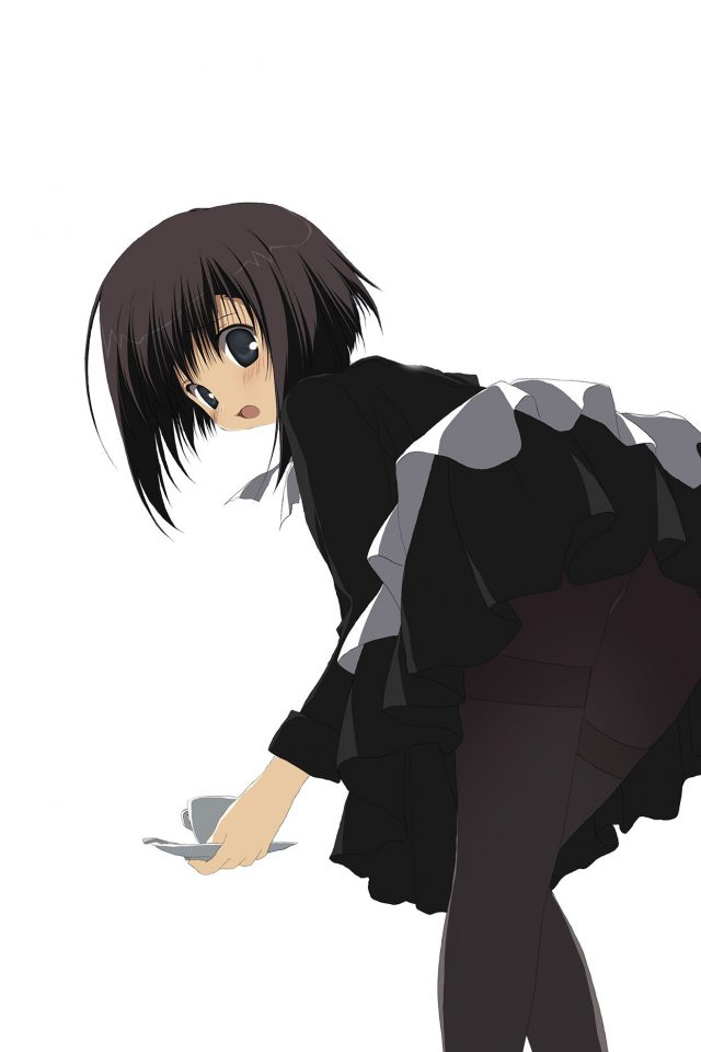 Girl Anime Black Dress Cute Illustration Art Android wallpaper