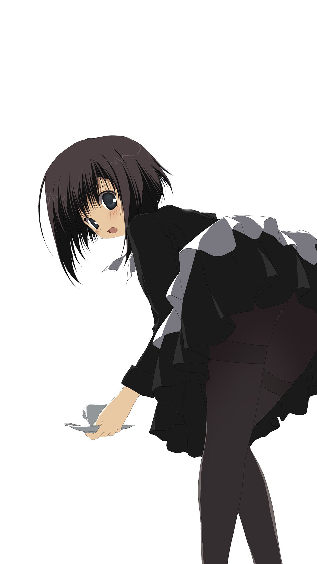 Girl Anime Black Dress Cute Illustration Art Android Wallpaper