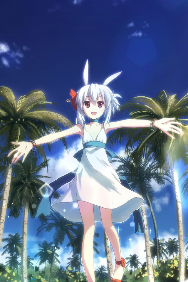 Girl Beach Anime Dress Illust Art Android wallpaper