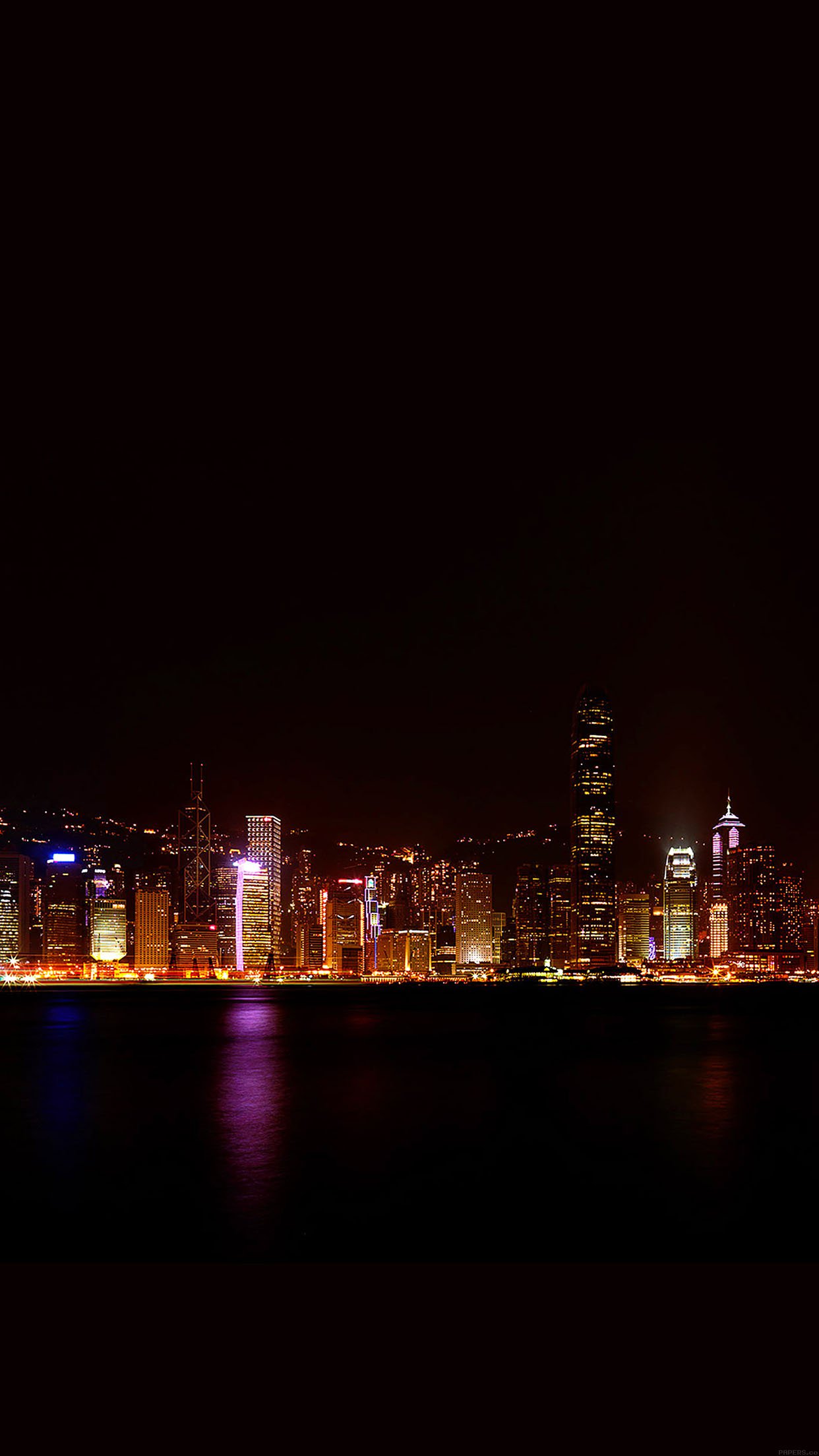 Hongkong Skyline City Dark Art Android wallpaper