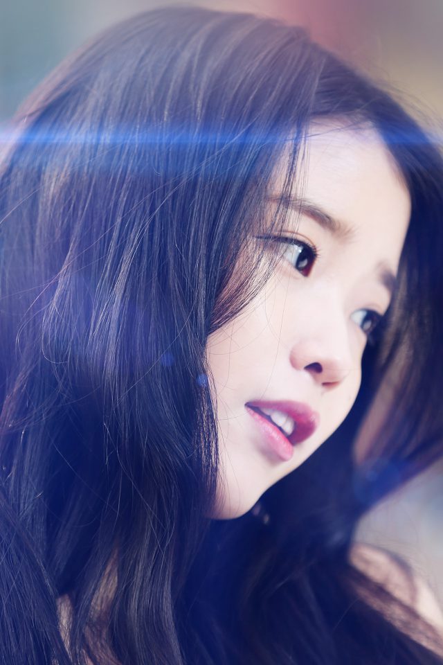 Iu Kpop Beauty Girl Singer Blue Flare Android wallpaper