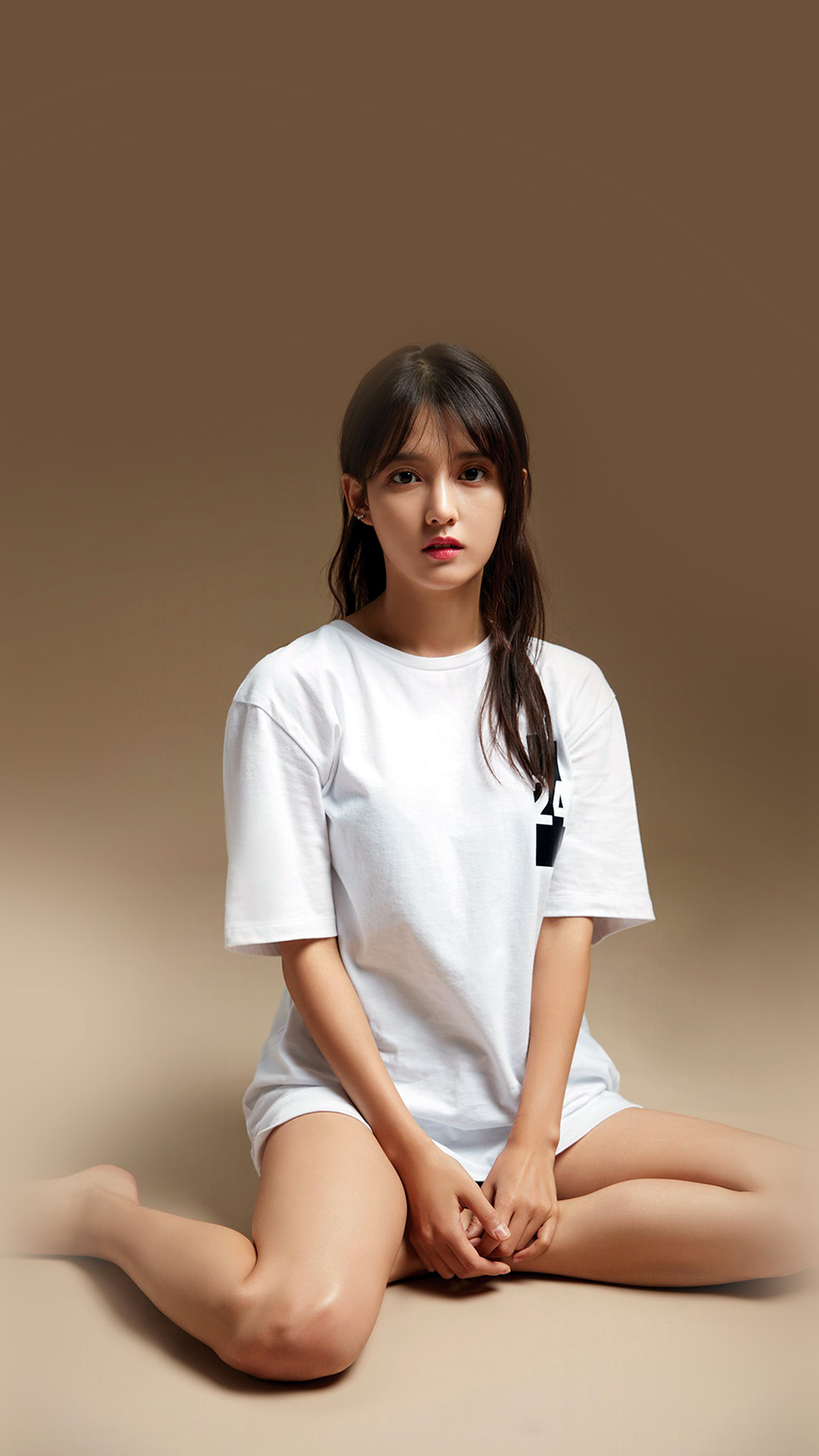 Nam Bora Kpop Girl White Brown Android wallpaper