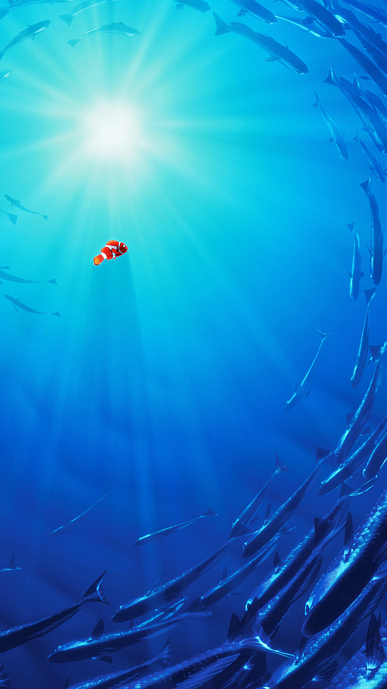 Nemo Disney Film Anime Sea Illustration Art Blue Android wallpaper