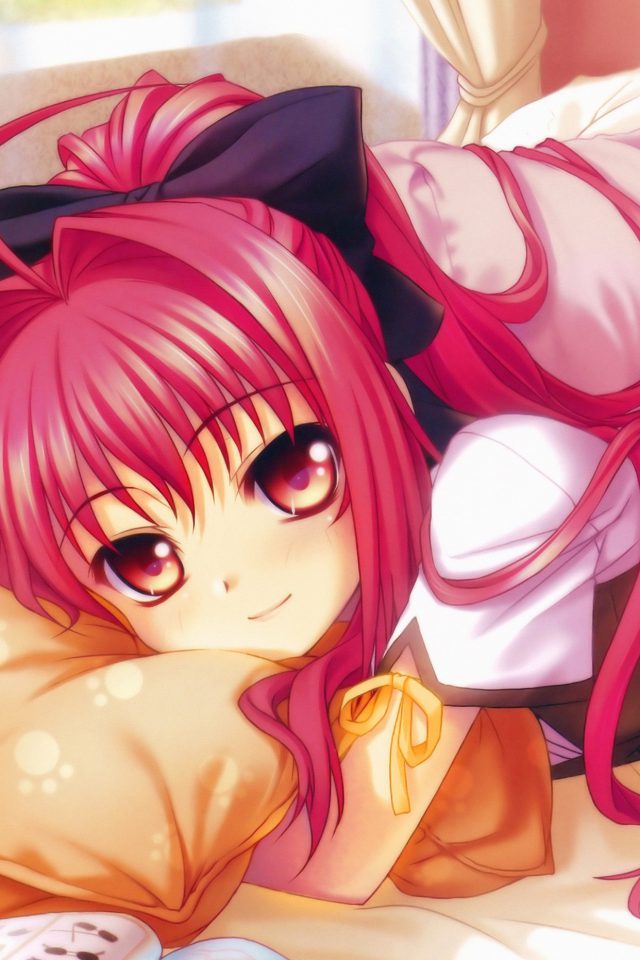 Pink Love Girl Anime Illust Art Android wallpaper